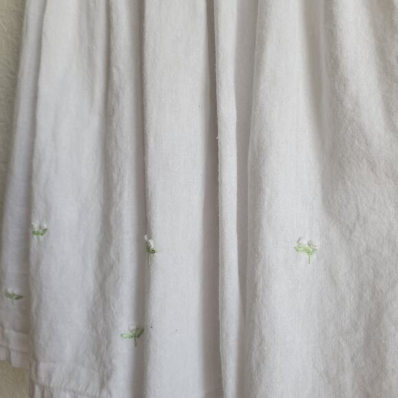 Handmade Cotton Embroidered Floral Dress with Smocking Size 4T White - Picture 2 of 5